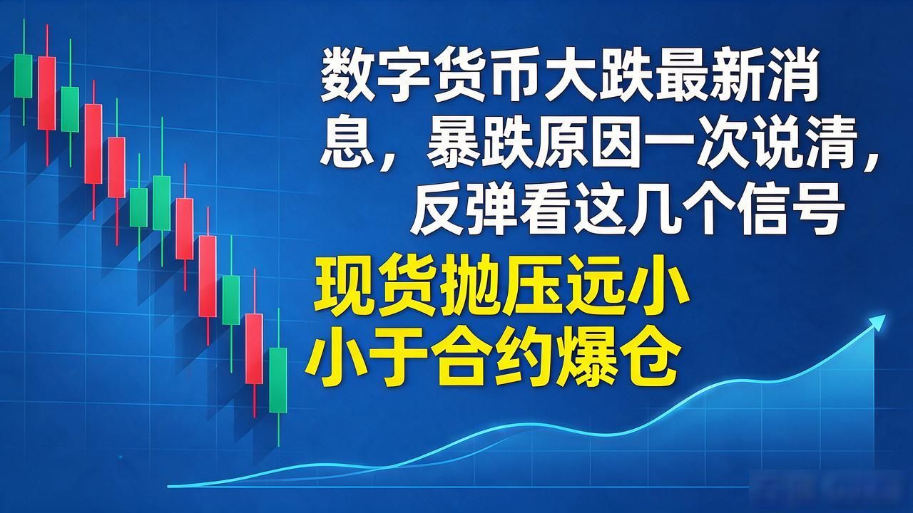 数字货币大跌最新消息，暴跌原因一次说清，反弹看这几个信号