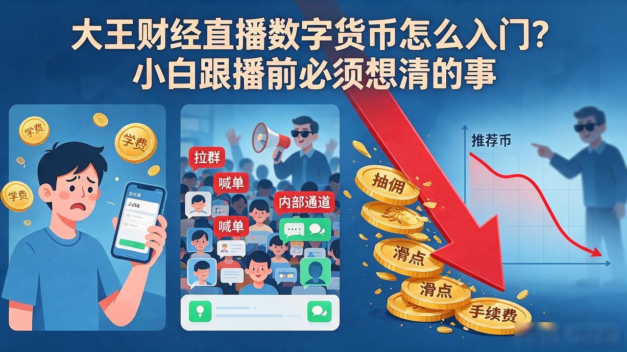 大王财经直播数字货币怎么入门？小白跟播前必须想清的事