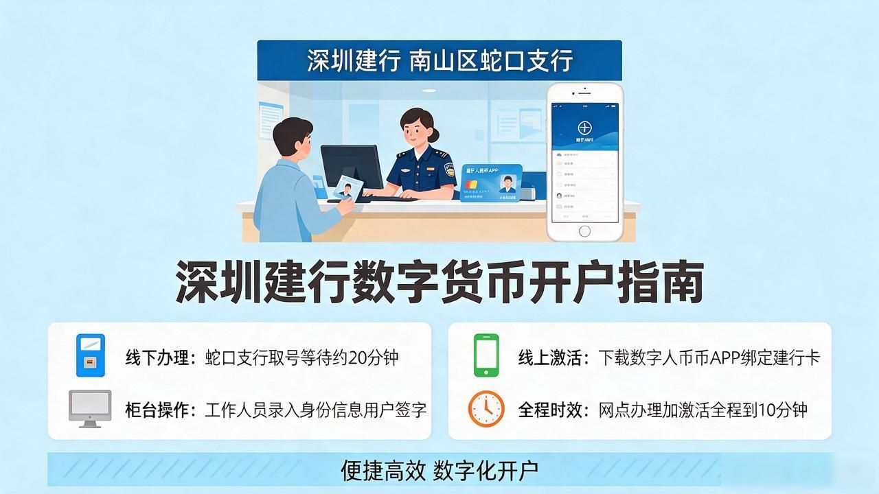 深圳建行数字货币开户怎么办,材料、流程、选哪个网点一次讲清