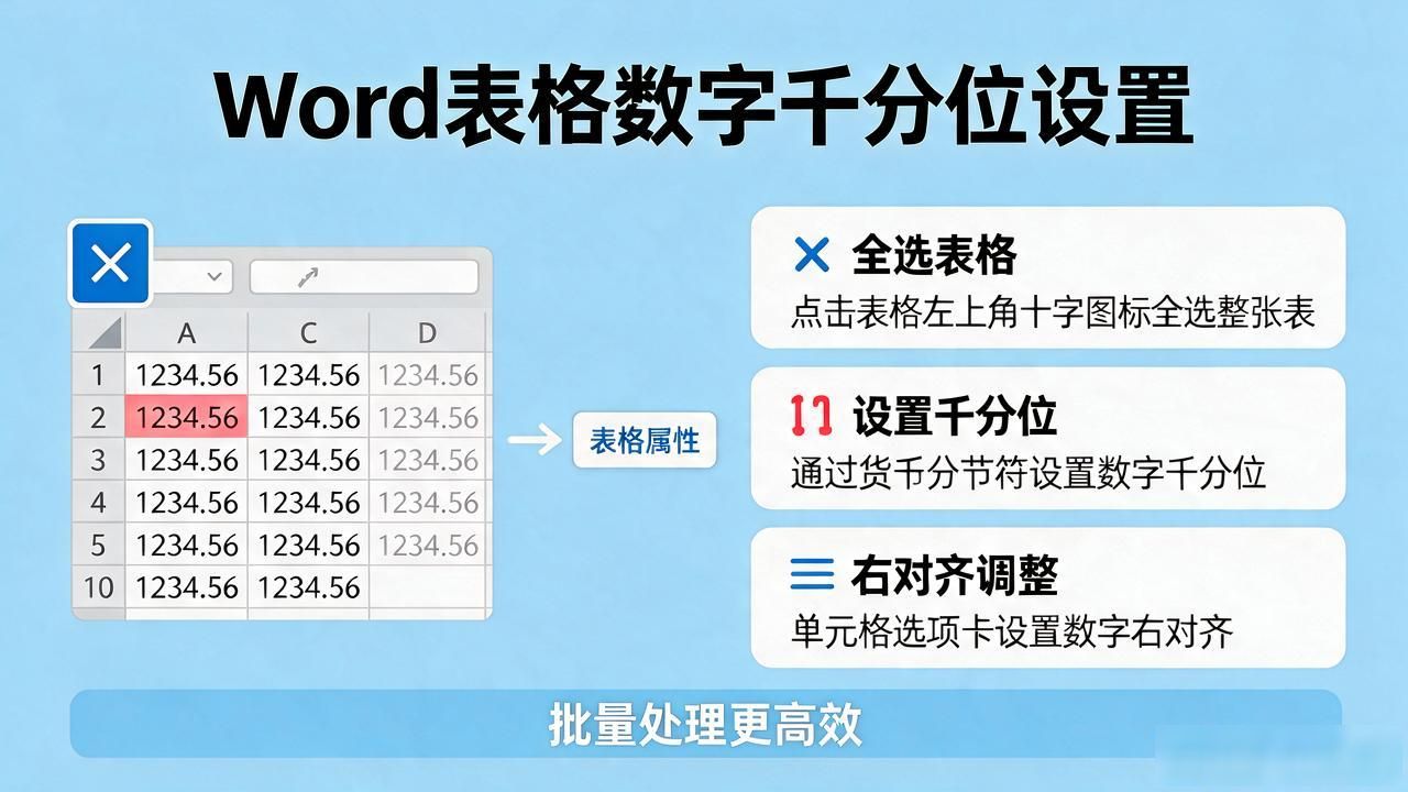 Word表格里数字怎么加千分位?货币分节符设置