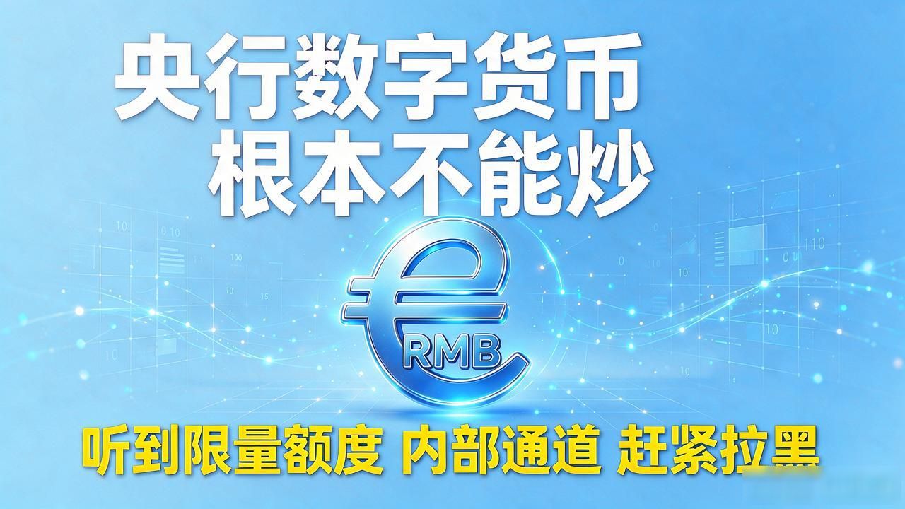 央行数字货币根本不能炒，听到"限量额度""内部通道"赶紧拉黑