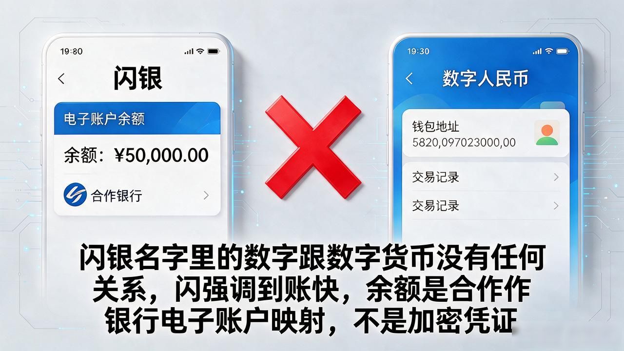 闪银是数字货币吗？跟数字人民币有啥区别